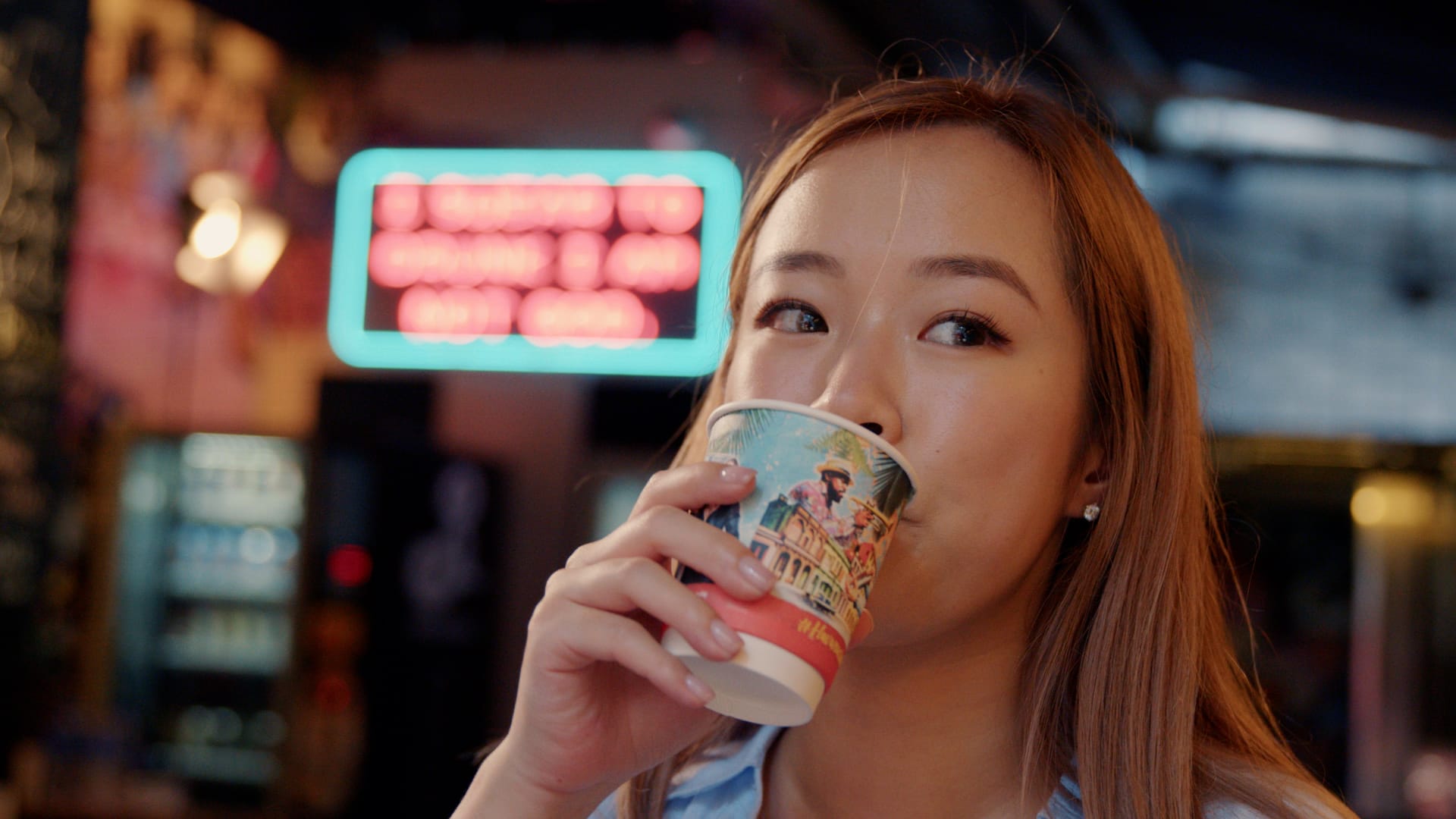 Nicole drinking slushie