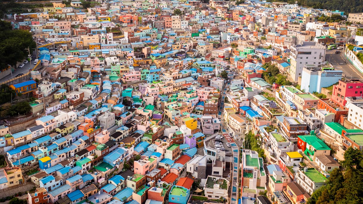 Aerial view of Gamcheon Culture Village in Busan